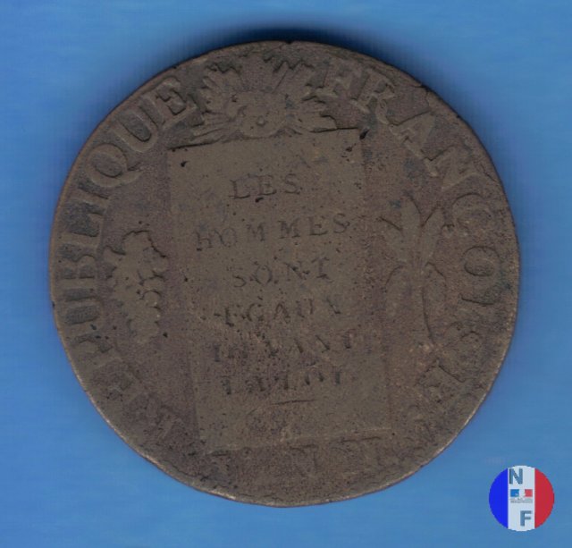 1 sol - tipo françoise 1793 (Lione)