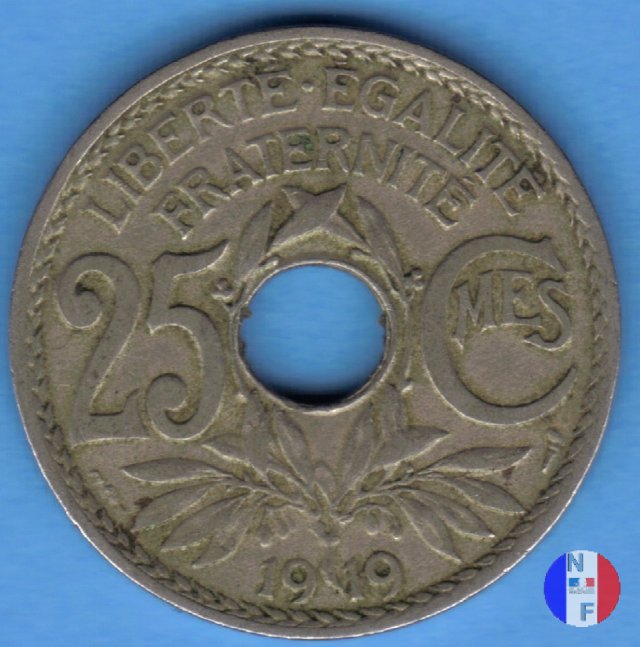 25 centesimi Lindauer - cupronickel 1919 (Parigi)