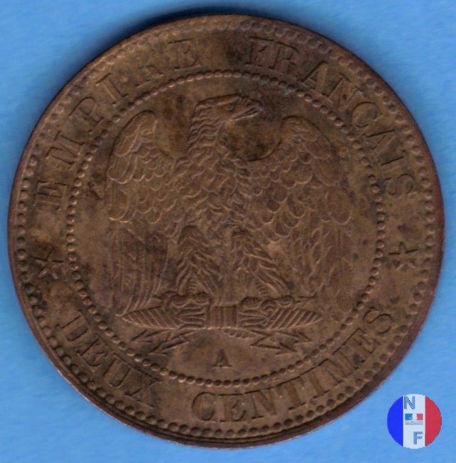 2 centesimi - testa laureata 1861 (Parigi)