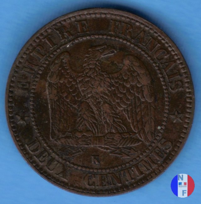 2 centesimi - testa laureata 1862 (Bordeaux)