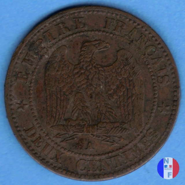 2 centesimi - testa laureata 1862 (Parigi)