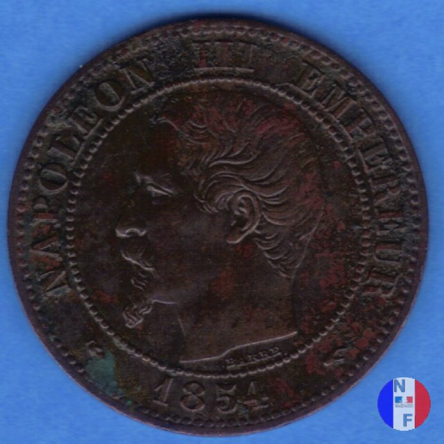 2 centesimi - testa nuda 1854 (Parigi)