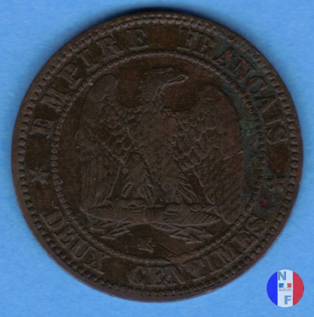 2 centesimi - testa nuda 1854 (Bordeaux)