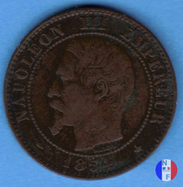 2 centesimi - testa nuda 1854 (Strasburgo)