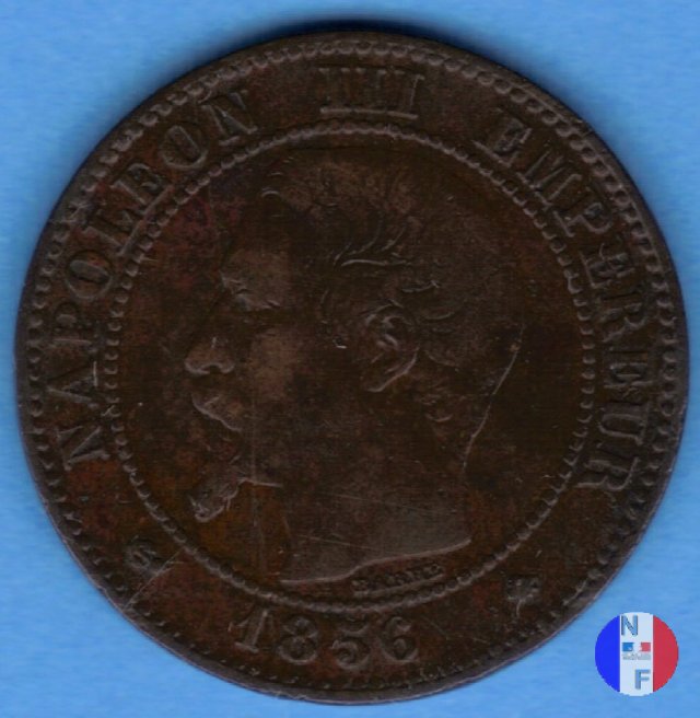 2 centesimi - testa nuda 1856 (Strasburgo)