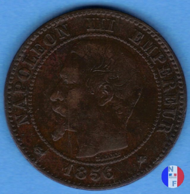 2 centesimi - testa nuda 1856 (Strasburgo)