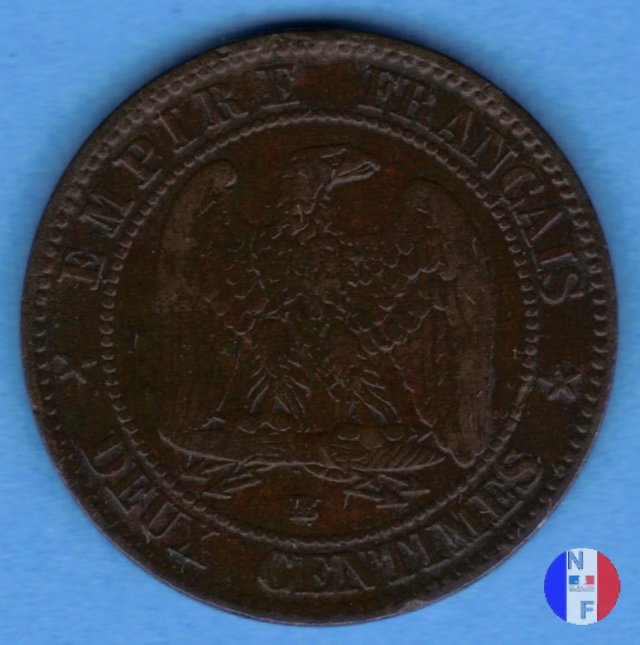 2 centesimi - testa nuda 1856 (Strasburgo)