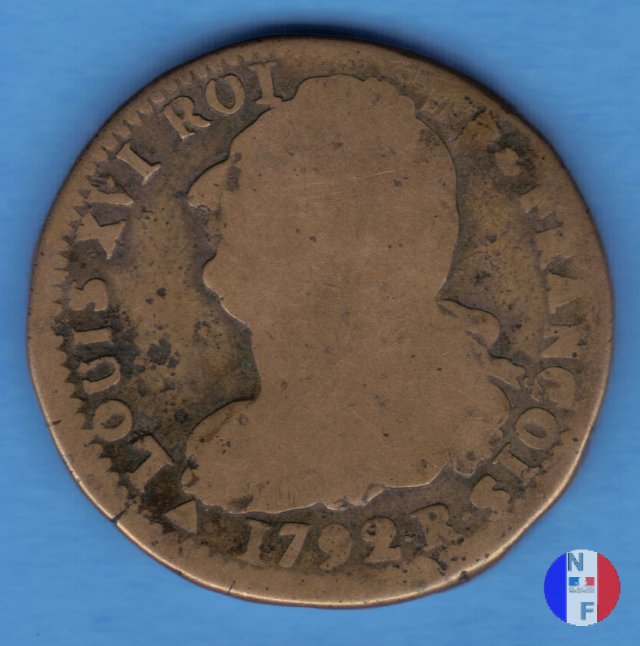 2 sols - tipo françois 1792 (Orleans)