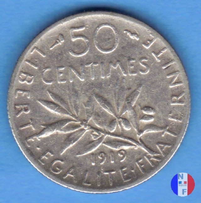 50 centesimi seminatrice 1919 (Parigi)