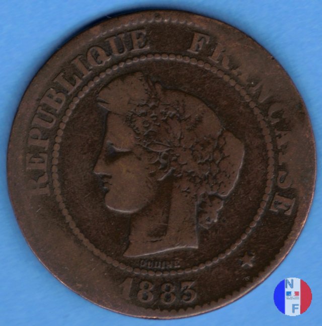 5 centesimi Cerere 1883 (Parigi)