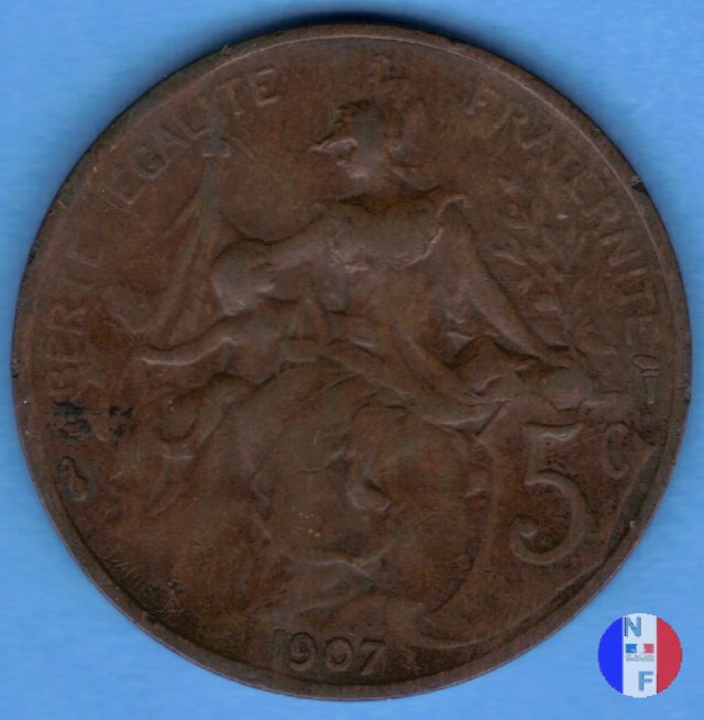 5 centesimi Dupuis 1907 (Parigi)