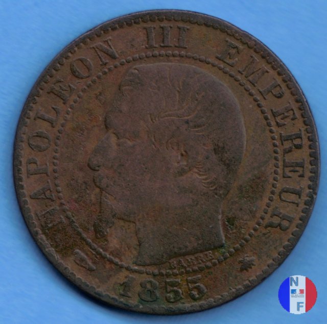 5 centesimi - testa nuda 1855 (Strasburgo)