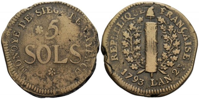 5 sols 1793 (Mayence)