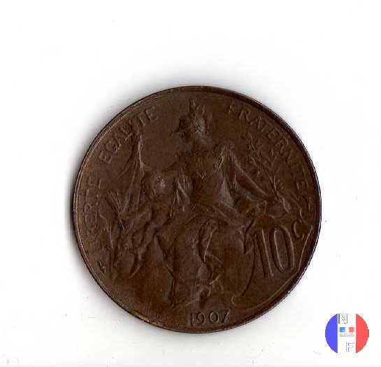 10 centesimi Dupuis 1907 (Parigi)