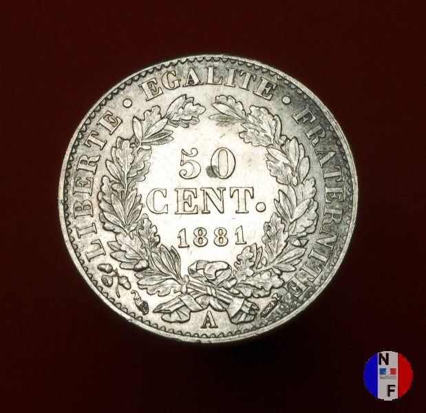 50 centesimi Cerere 1881 (Parigi)