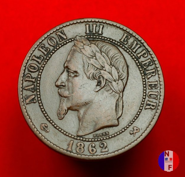 5 centesimi - testa laureata 1862 (Bordeaux)