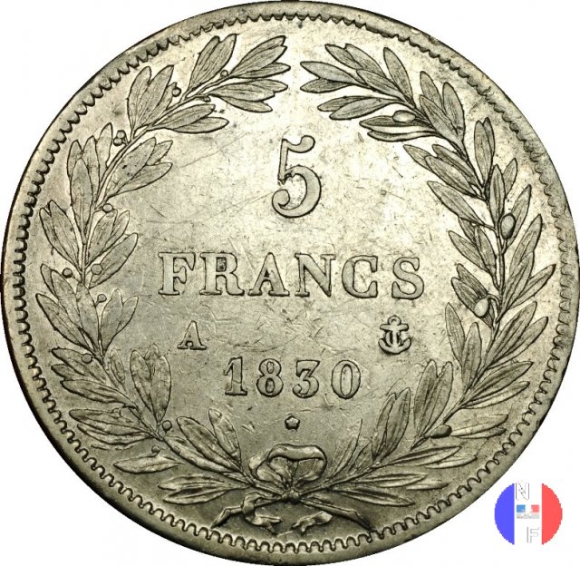 5 franchi - testa nuda 1830 (Parigi)