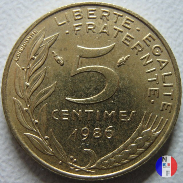 5 centesimi Marianna 1986 (Pessac)