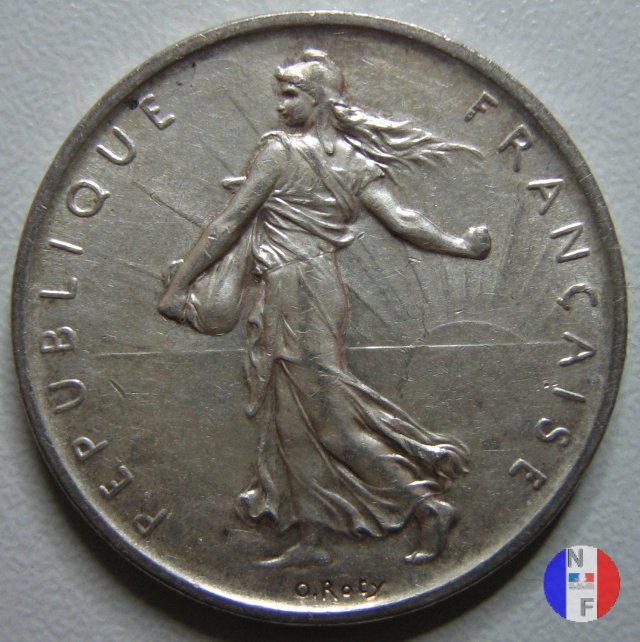 5 franchi seminatrice - argento 1960 (Parigi)