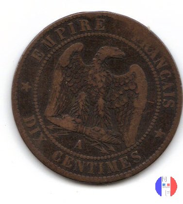 10 centesimi - testa nuda 1854 (Parigi)