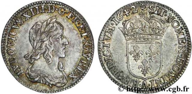 5 sols (1/12 di scudo) 1642 (Parigi)