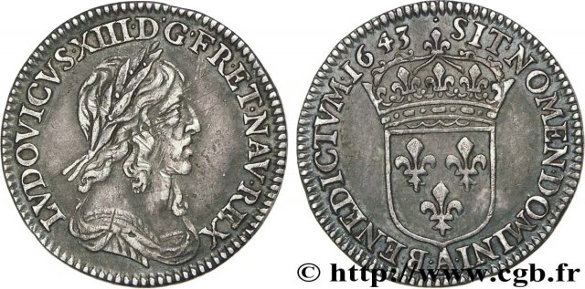 5 sols (1/12 di scudo) 1643 (Parigi)