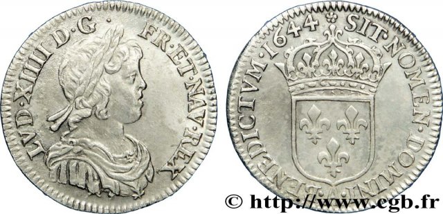 5 sols (1/12 di scudo) 1644 (Paris)