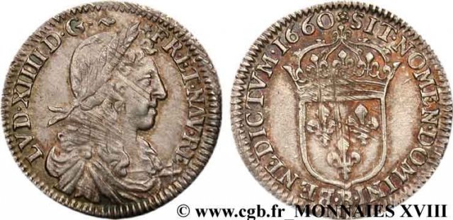 5 sols (1/12 di scudo) 1660 (Rouen)