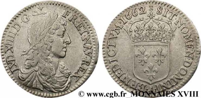 5 sols (1/12 di scudo) 1662 (Paris)