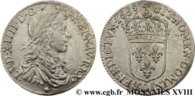 5 sols (1/12 di scudo) 1663 (Lyon)