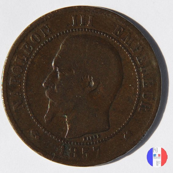 10 centesimi - testa nuda 1857 (Bordeaux)