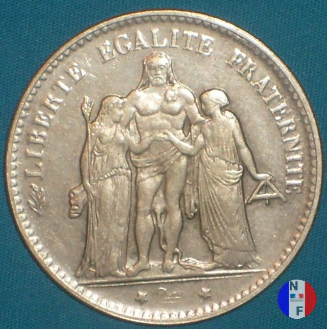 5 franchi Ercole 1875 (Parigi)