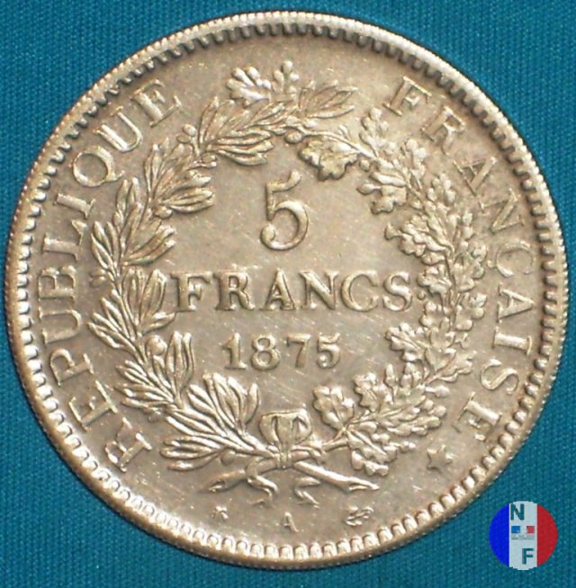 5 franchi Ercole 1875 (Parigi)