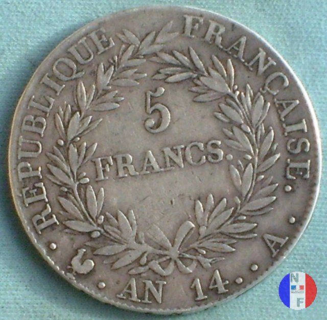 5 franchi - testa nuda 1805 (Parigi)