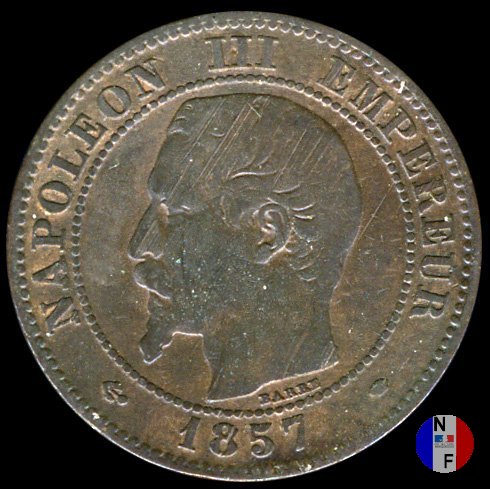 2 centesimi - testa nuda 1857 (Marsiglia)