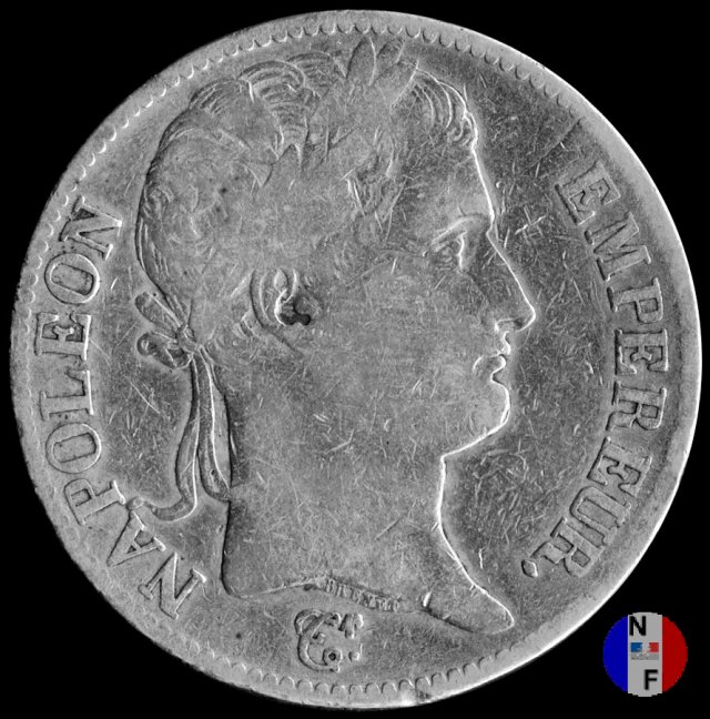 5 franchi - testa laureata, tipo Empire 1812 (Bayonne)