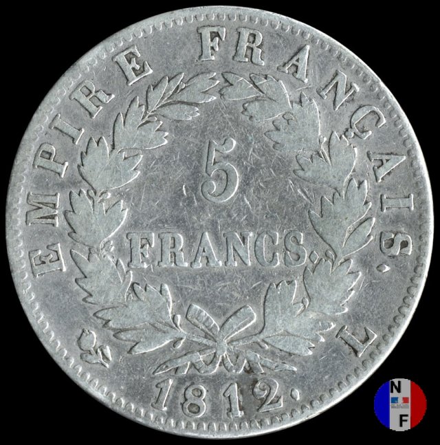 5 franchi - testa laureata, tipo Empire 1812 (Bayonne)