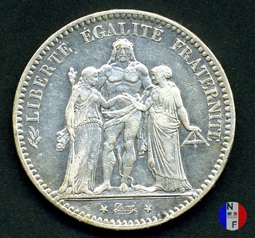 5 franchi Ercole 1875 (Parigi)