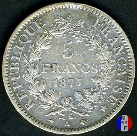 5 franchi Ercole 1875 (Parigi)