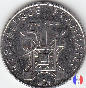 5 franchi 1989 - Torre Eiffel 1989 (Pessac)