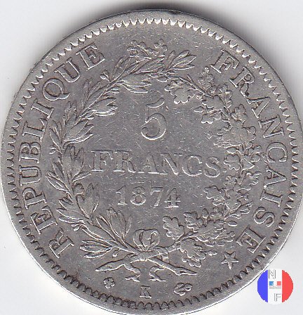 5 franchi Ercole 1874 (Bordeaux)