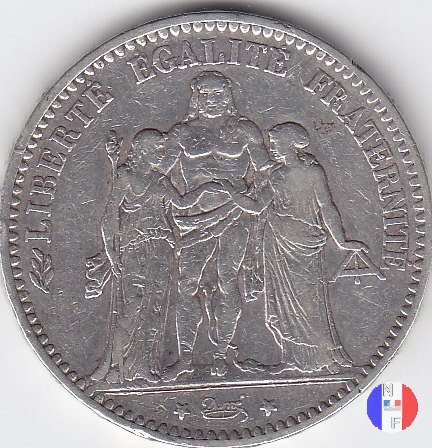 5 franchi Ercole 1875 (Parigi)