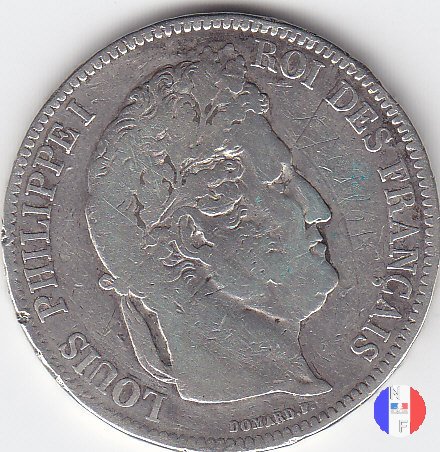 5 franchi - testa coronata 1841 (Lilla)