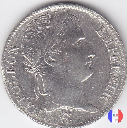 5 franchi - testa laureata, tipo Empire 1812 (Rouen)