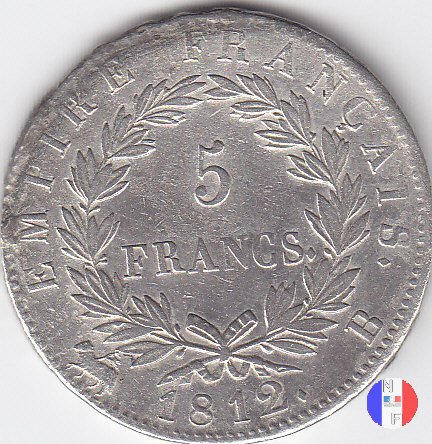 5 franchi - testa laureata, tipo Empire 1812 (Rouen)