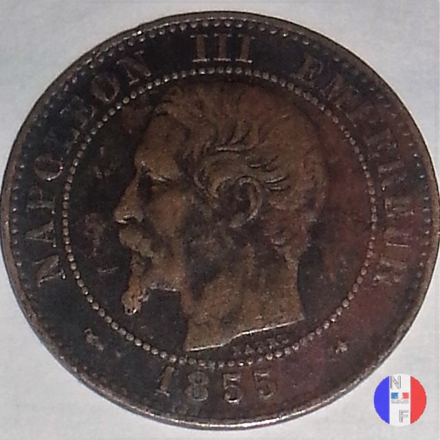 5 centesimi - testa nuda 1855 (Strasburgo)