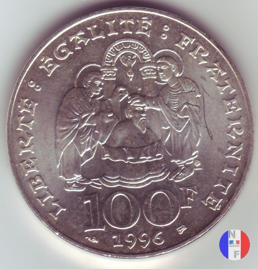 100 franchi 1996 - battesimo di Clodoveo I 1996 (Pessac)