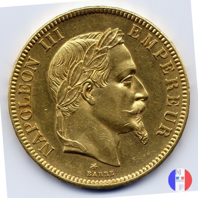 100 franchi - testa laureata 1862 (Parigi)