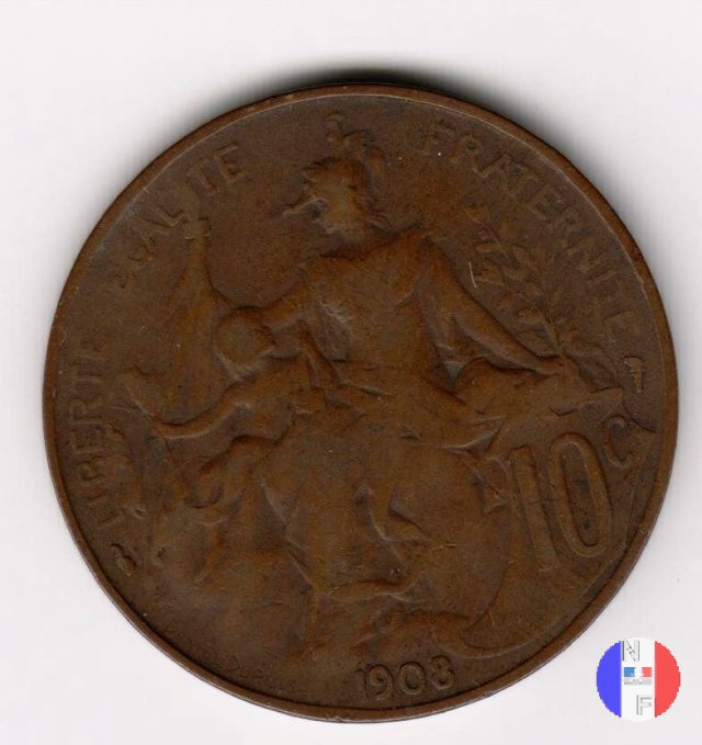 10 centesimi Dupuis 1908 (Parigi)