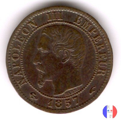 1 centesimo - testa nuda 1857 (Parigi)